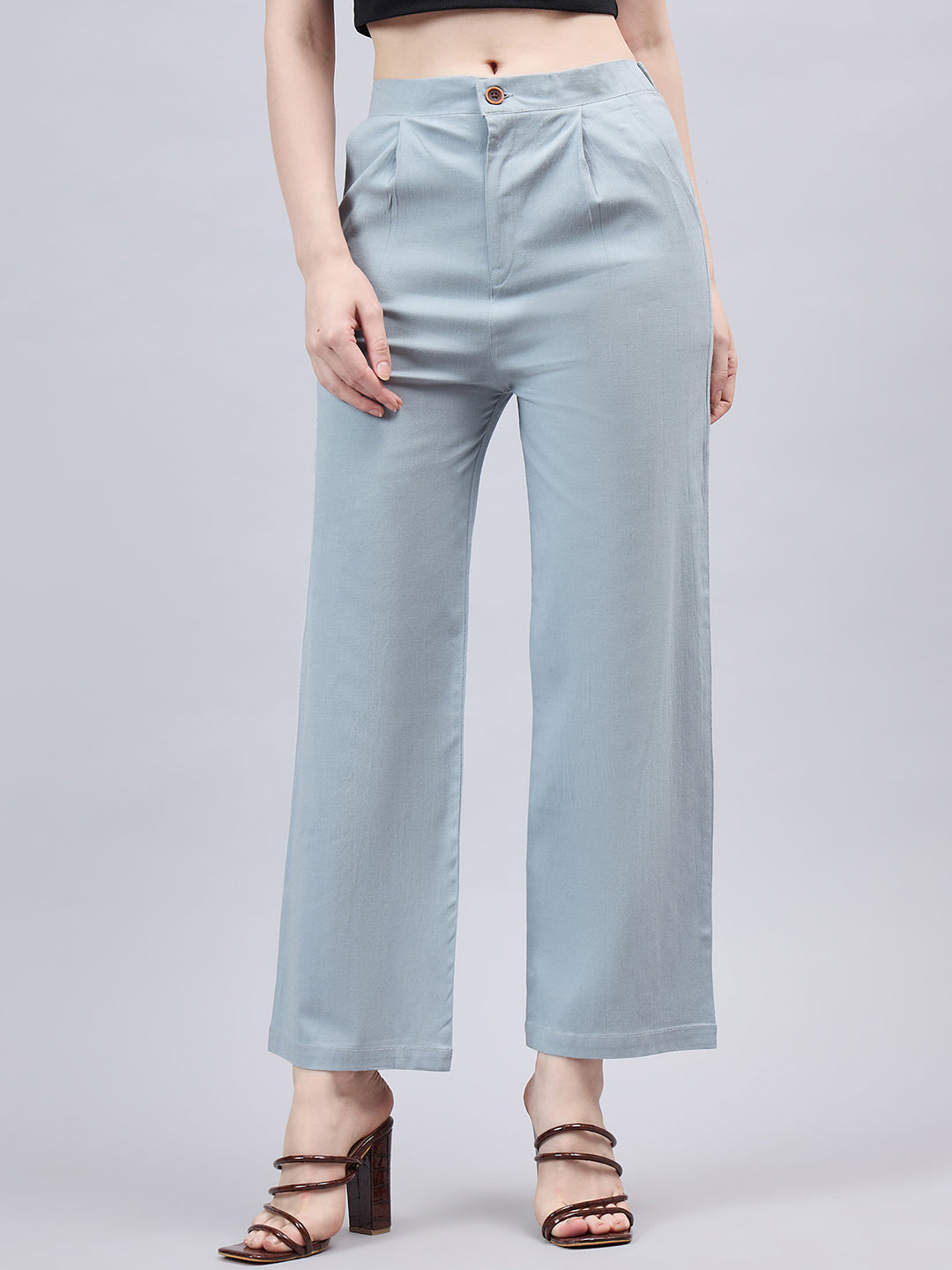 Light Grey Bell Bottom Pants