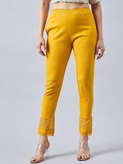 Mustard Sequin Lace Pants XL
