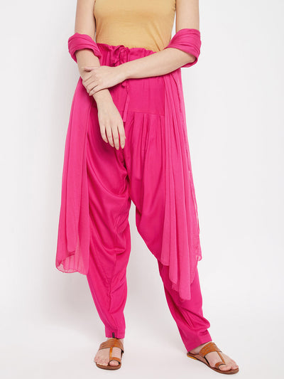 Pink Rayon Plain Patiala(No Duppatta)