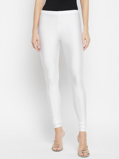 Cream Metallic Leggings - Chudi Length