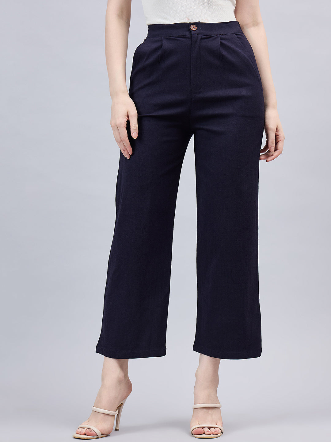 Navy Blue Bell Bottom Pants
