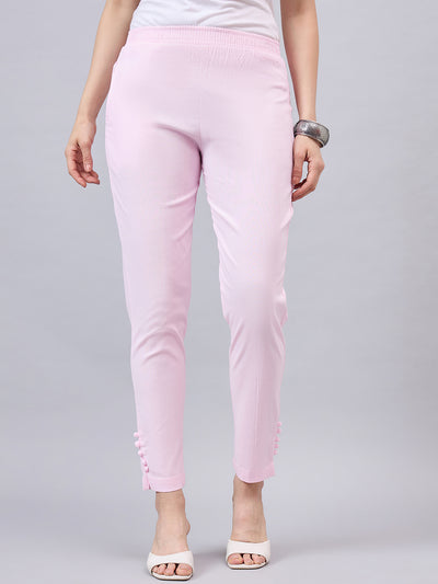 Baby Pink Regular Fit Potli Pants