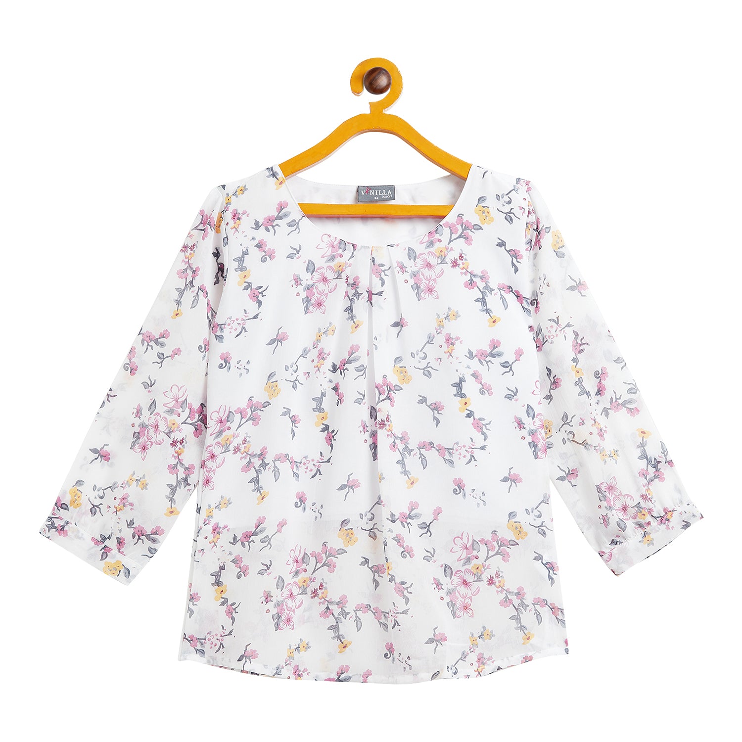 Kids Top Floral Pattern - White