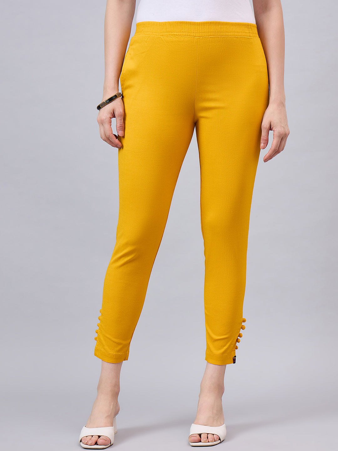 Baby Pink Regular Fit Potli Pants