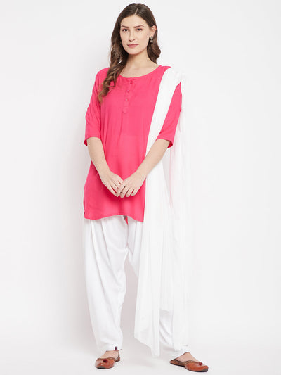 White Rayon Plain Patiala(No Duppatta) White One size