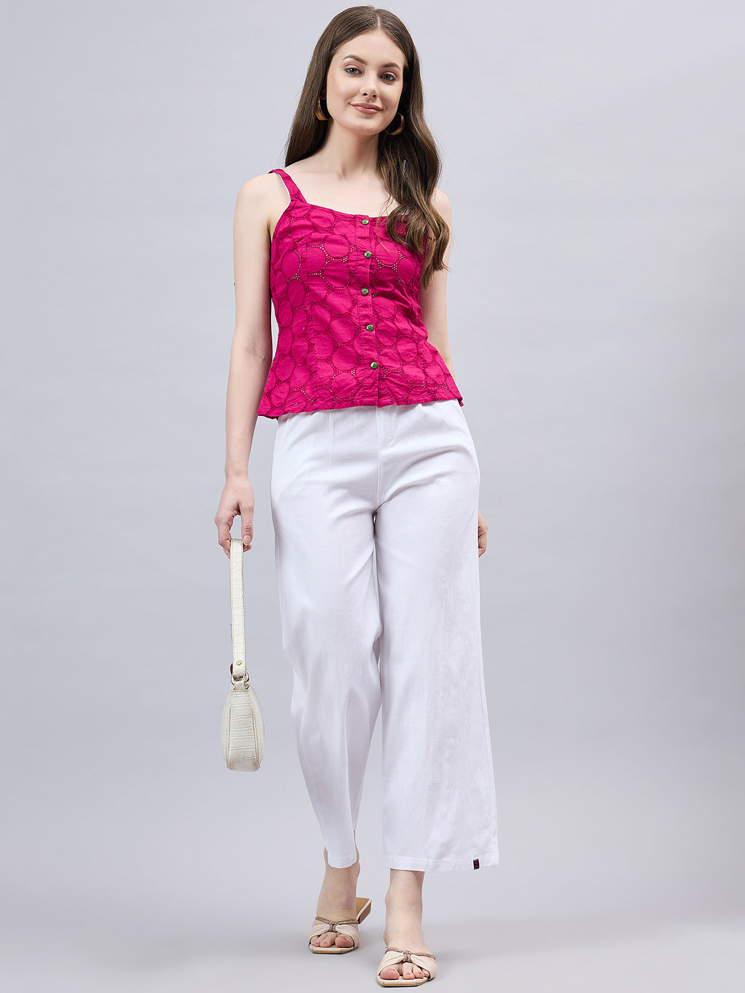 White Bell Bottom Pants