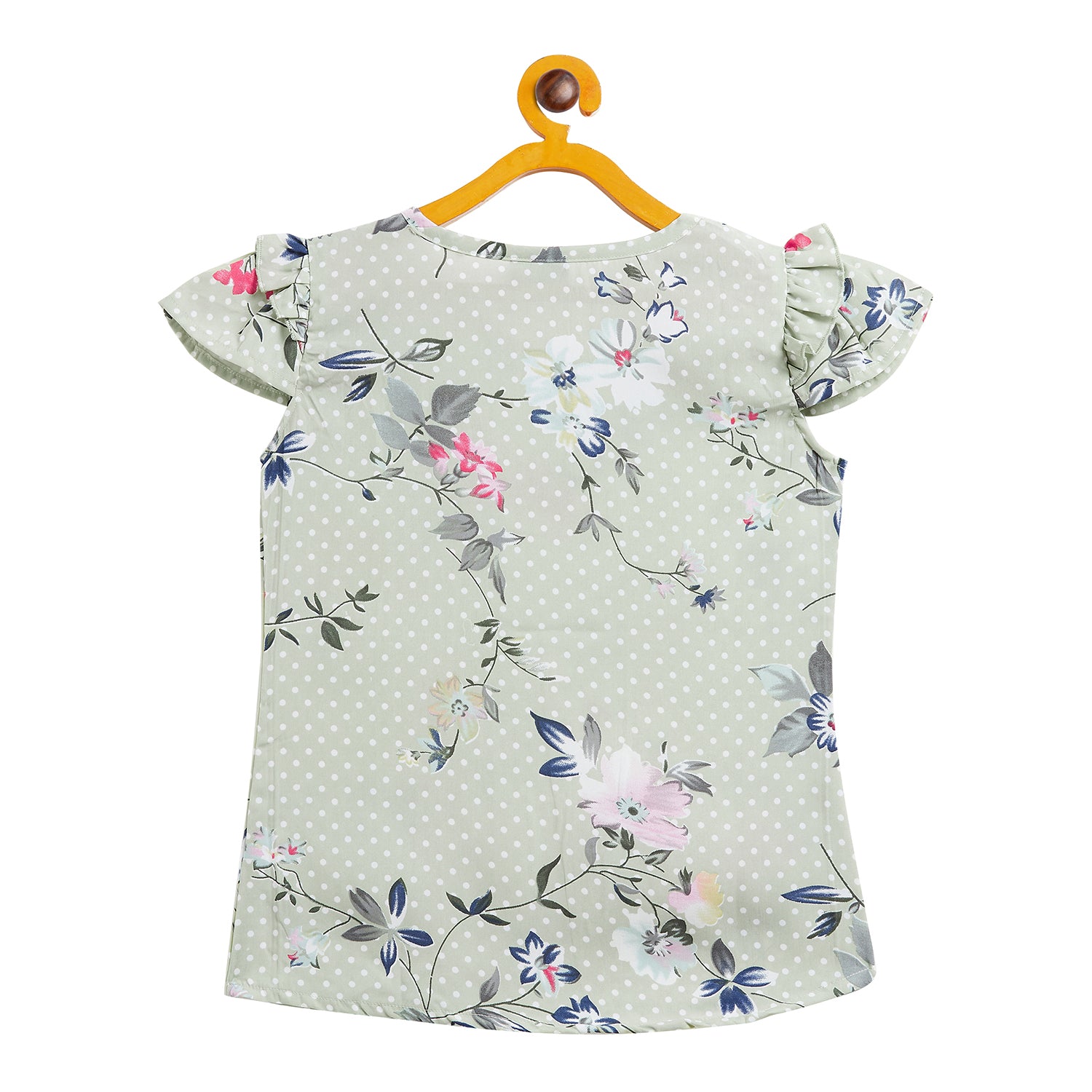 Kids Top Floral Pattern - Light Green
