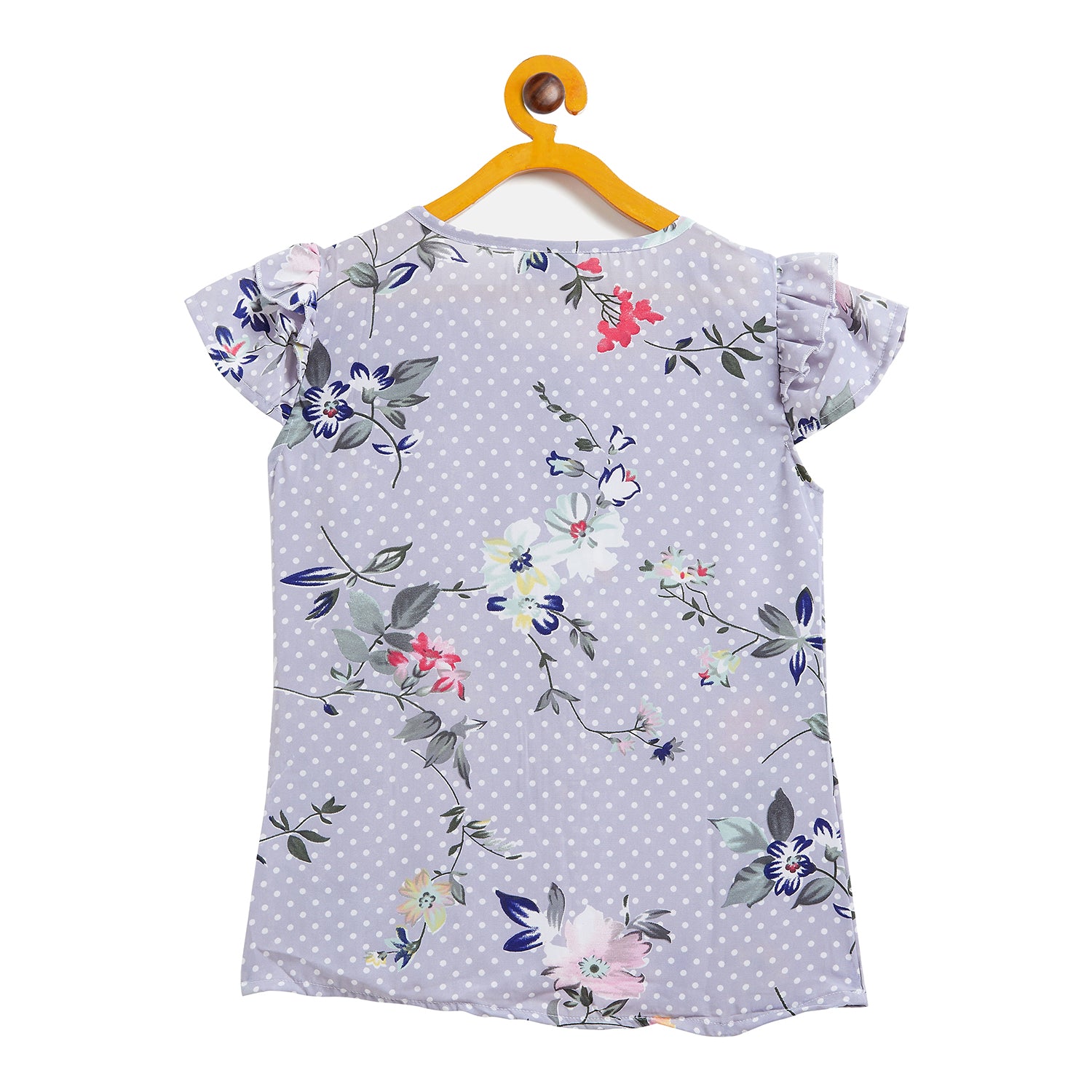 Kids Top Floral Pattern - Light Grey