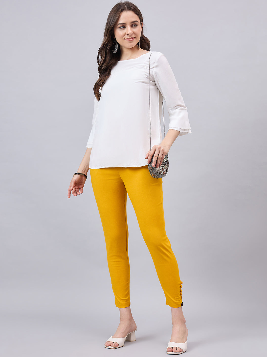 Baby Pink Regular Fit Potli Pants