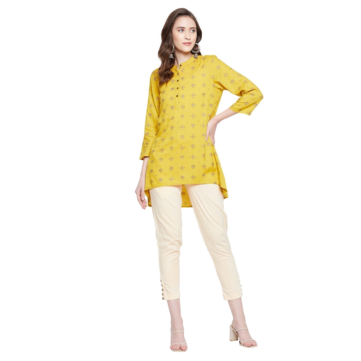 Navy Blue Button Pant