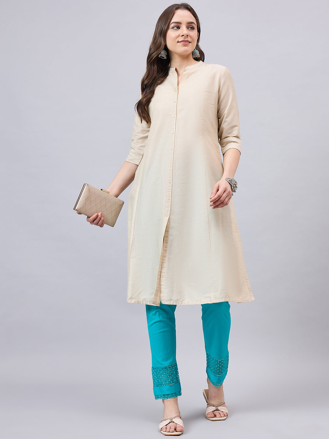 Rama Green Sequin Lace Pants