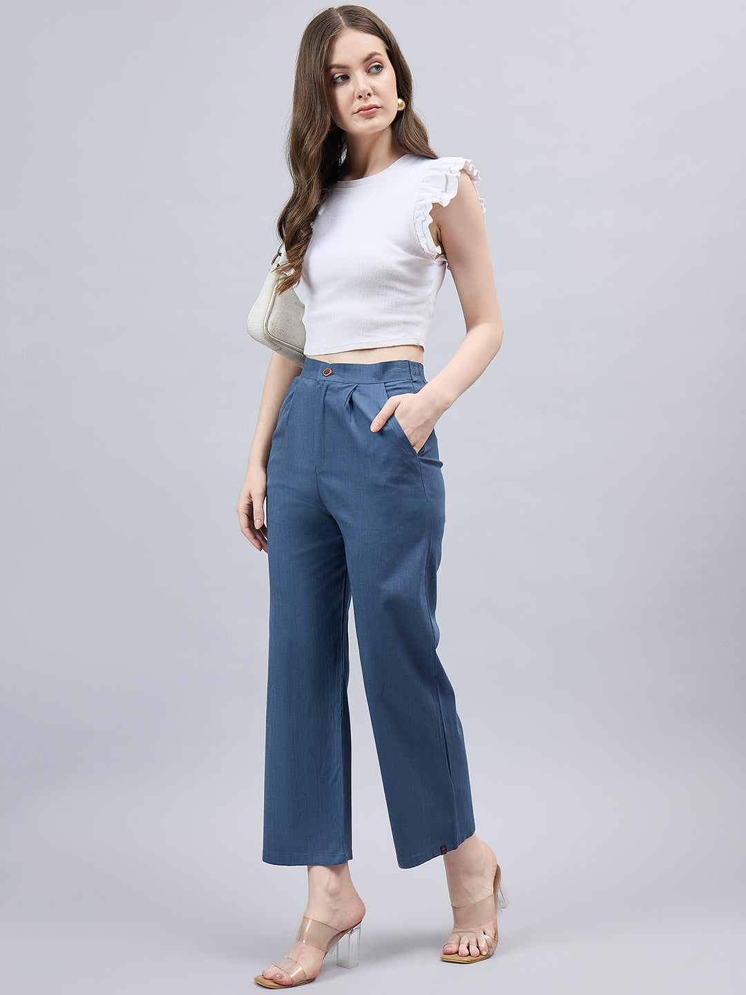 Dark Grey Bell Bottom Pants