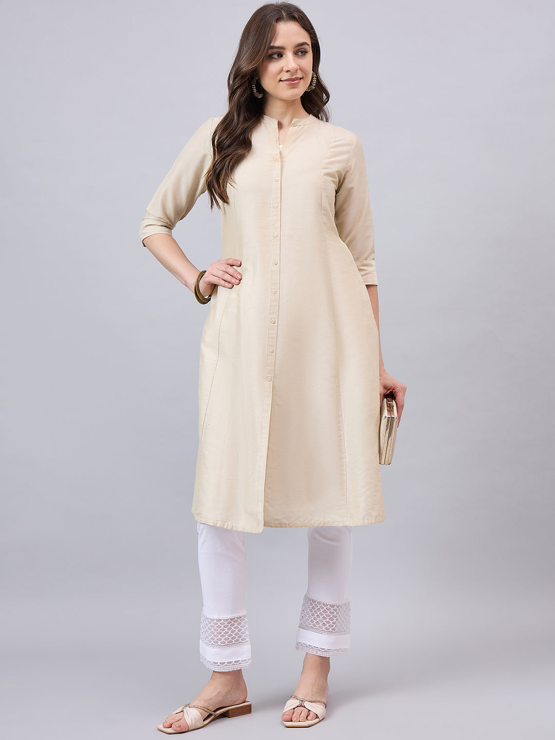 White Sequin Lace Pants