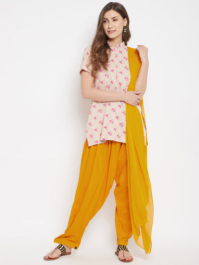 Mustard Rayon Plain Patiala(No Duppatta) Orange