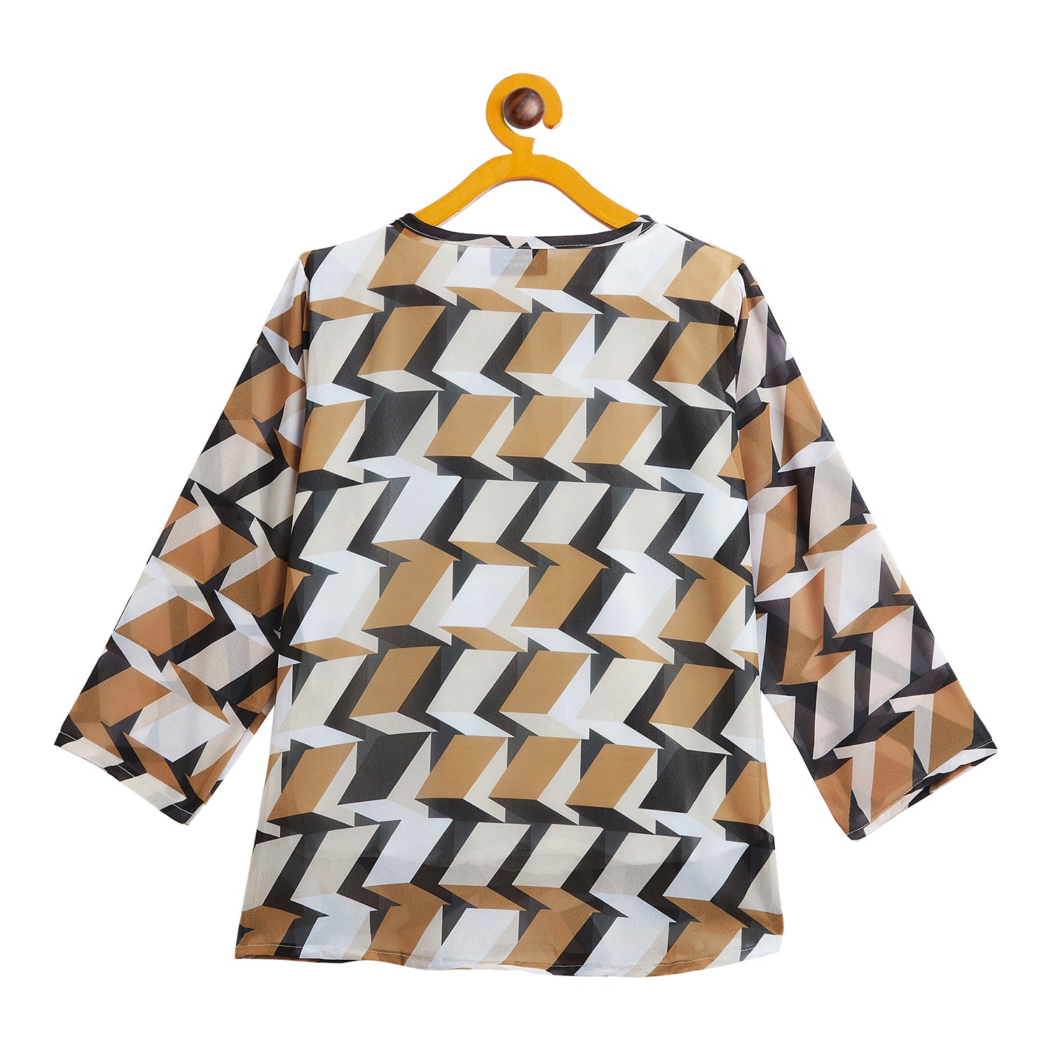 Kids Top Zig Zag Printed Collar Pattern