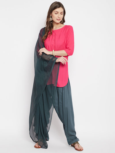 Grey Rayon Plain Patiala(No Duppatta)
