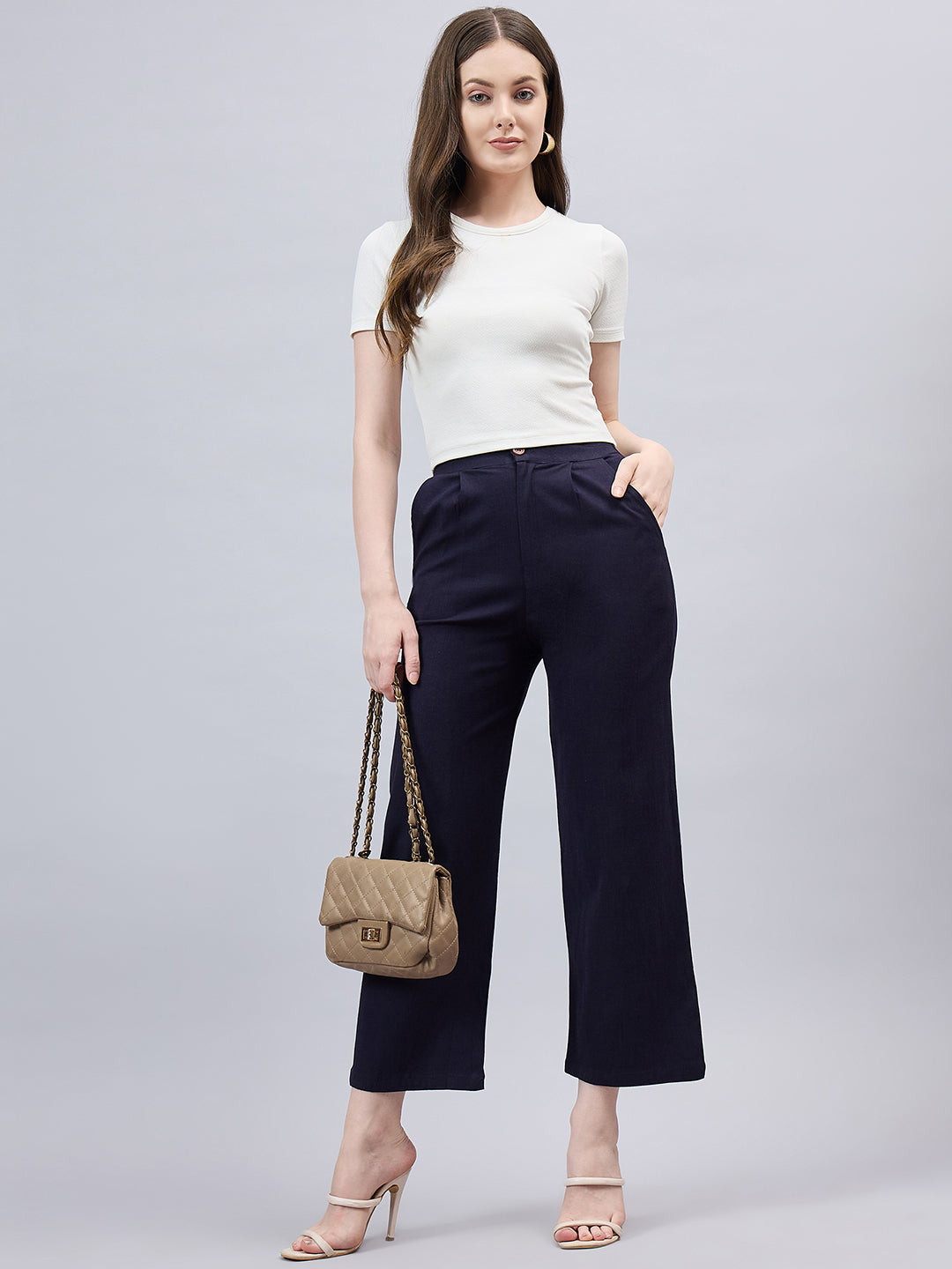 Navy Blue Bell Bottom Pants