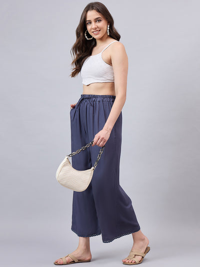 Dark Grey Lace Palazzos