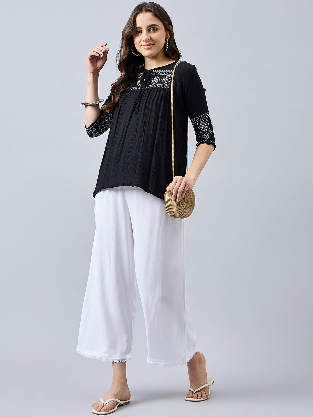 White Lace Palazzos