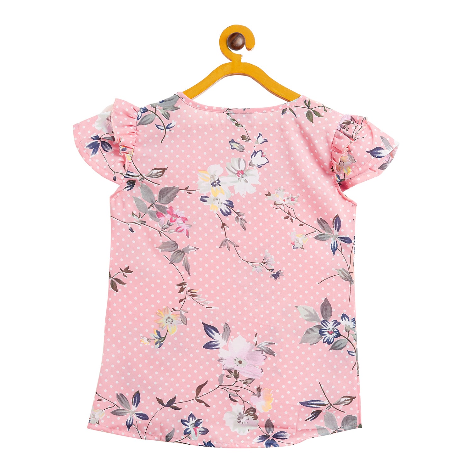 Kids Top Floral Pattern - Peach