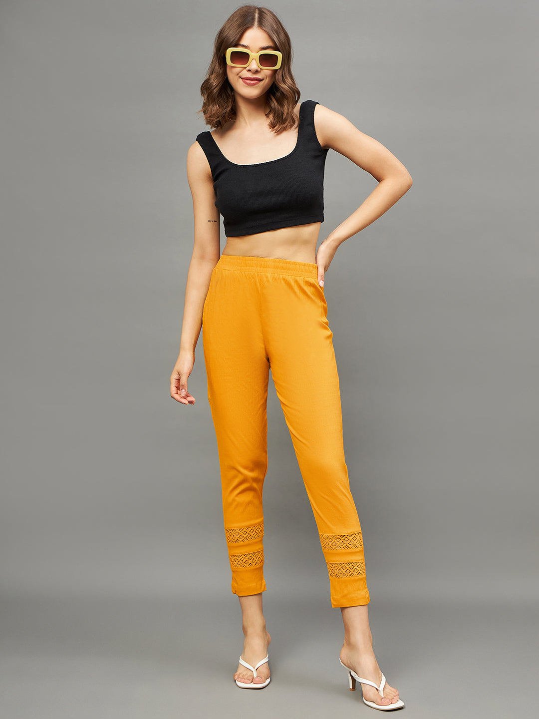 Mustard Double Lace Pants L