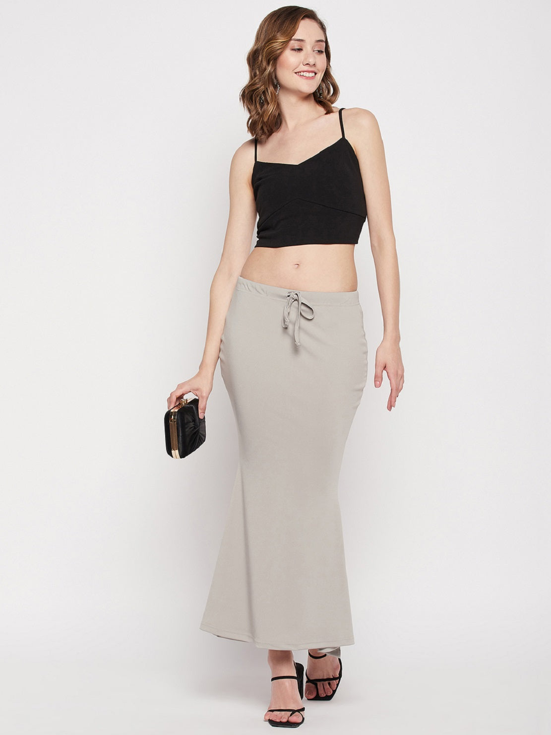 Light Grey Petticoat Saree Shapewear Inskirt M