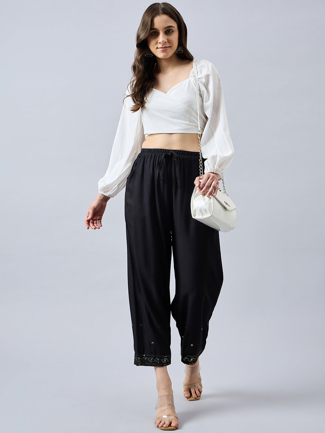 Black Embellished Palazzo