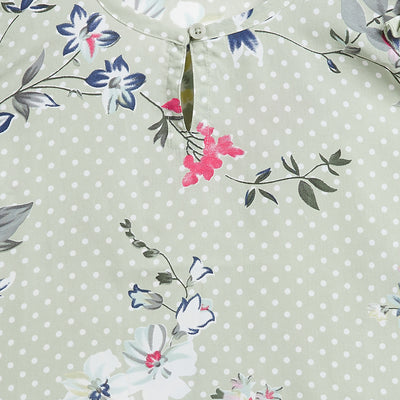 Kids Top Floral Pattern - Light Green