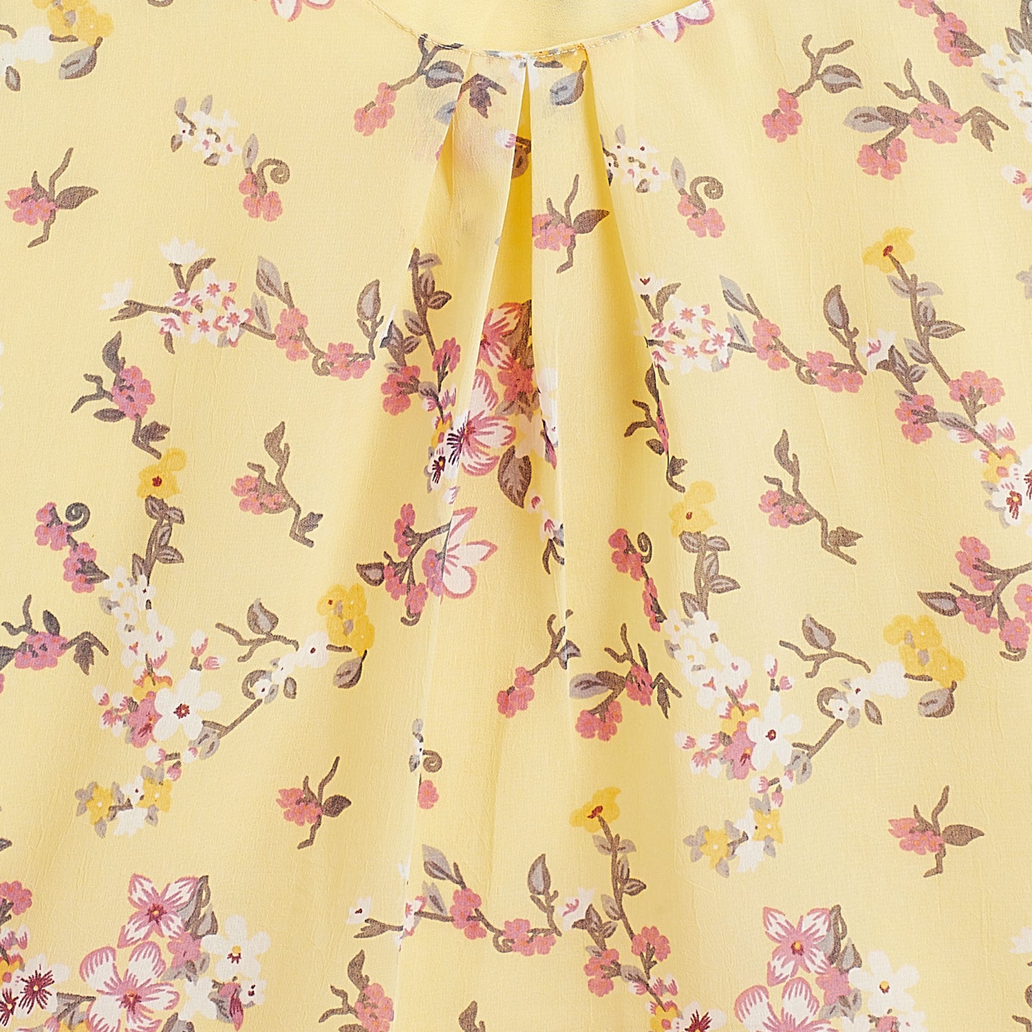 Kids Top Floral Pattern - Yellow