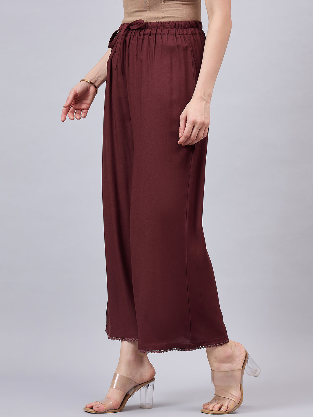 Brown Lace Palazzos