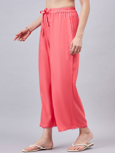 Peach Lace Palazzos