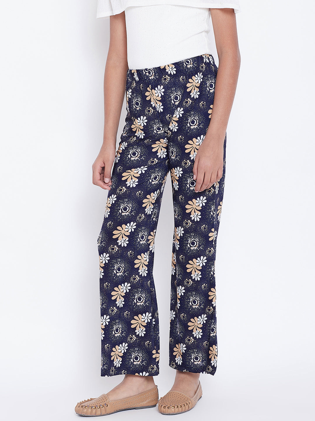 Blue Floral Printed Palazzo