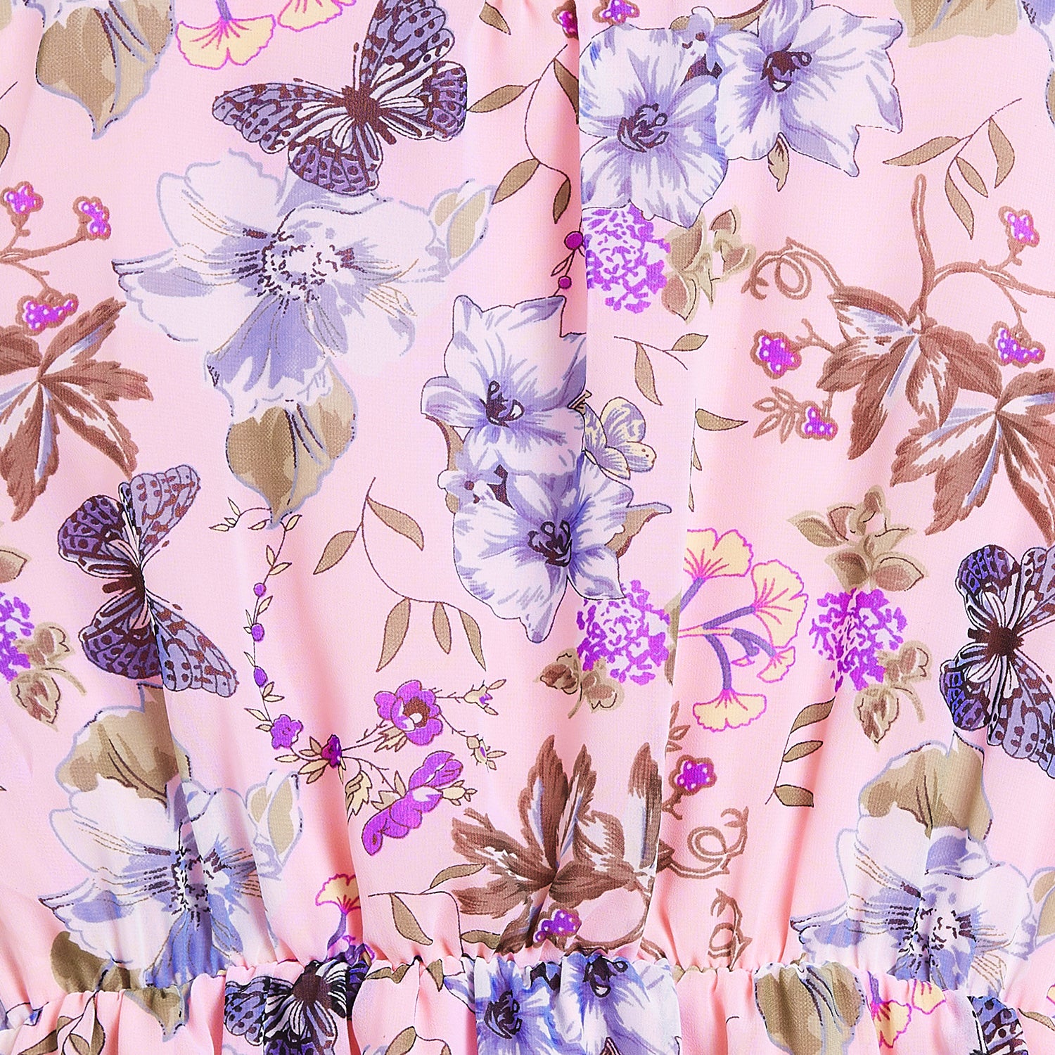 Kids Pink Designer Dress with Floral Pattern