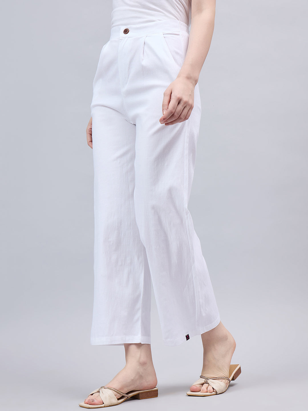 White Bell Bottom Pants