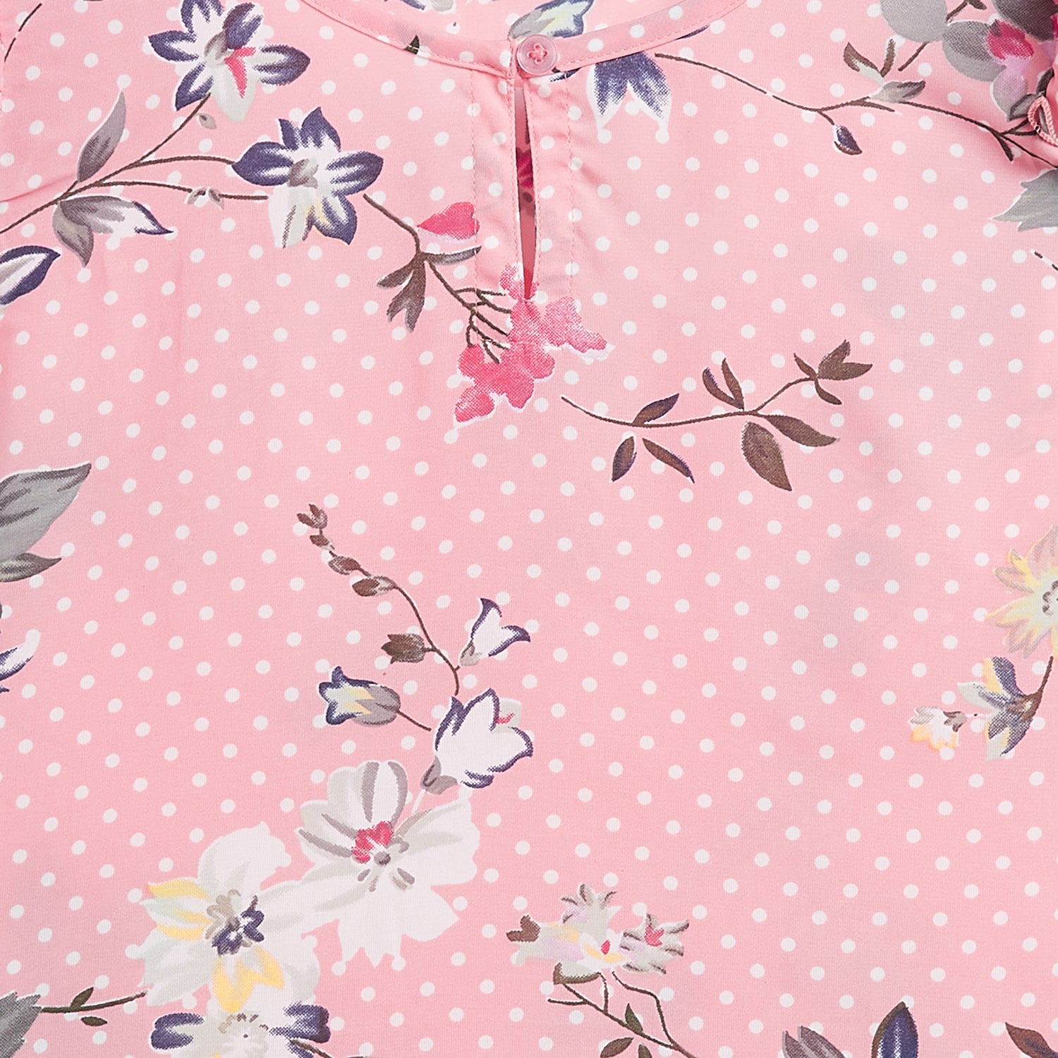 Kids Top Floral Pattern - Peach