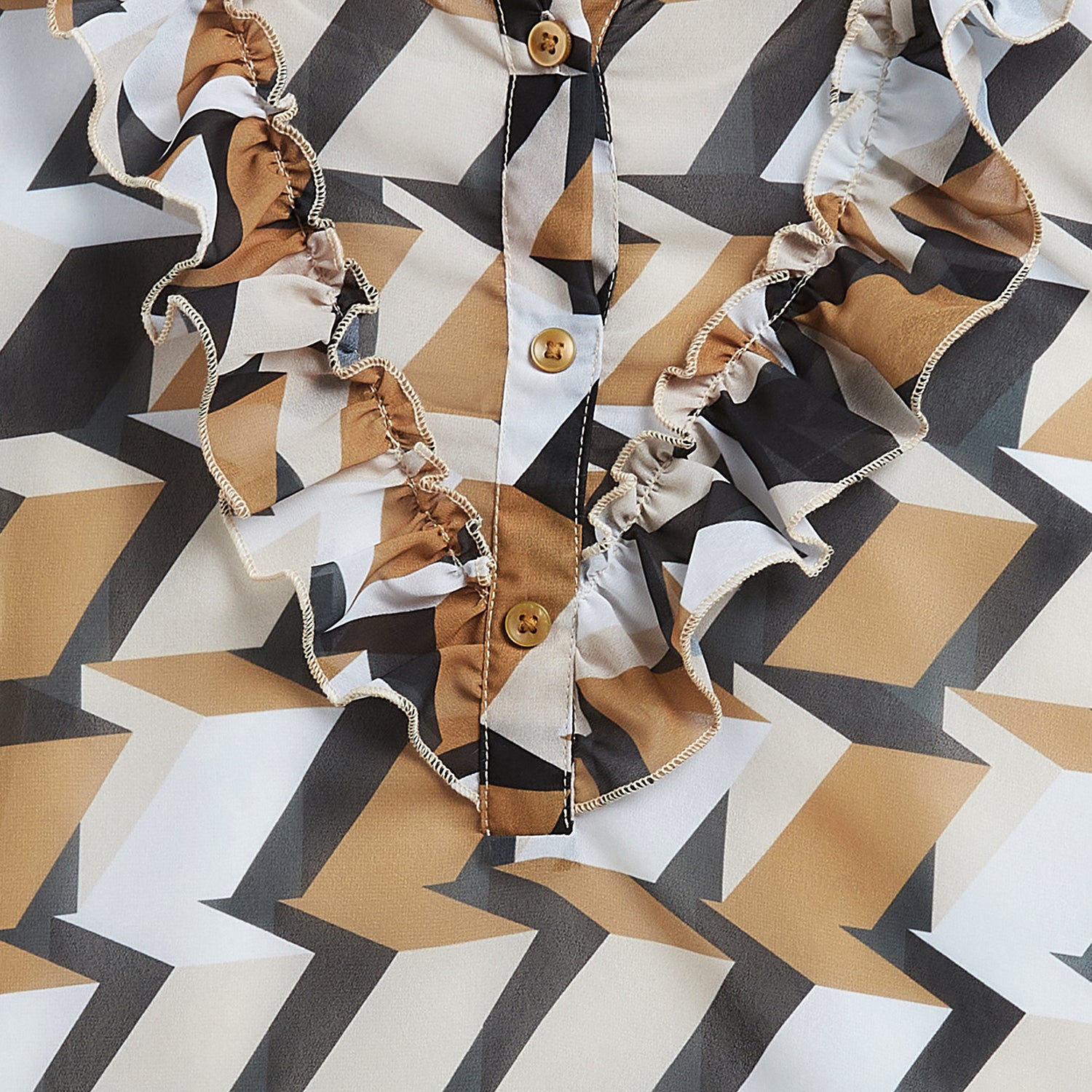 Kids Top Zig Zag Printed Collar Pattern