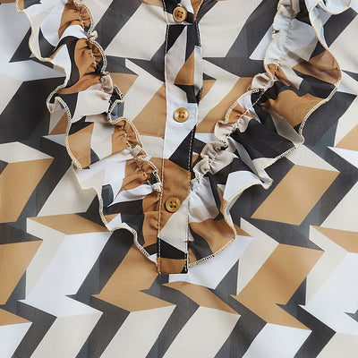 Kids Top Zig Zag Printed Collar Pattern