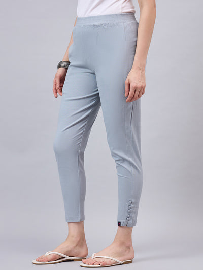 Light Grey Regular Fit Potli Pants