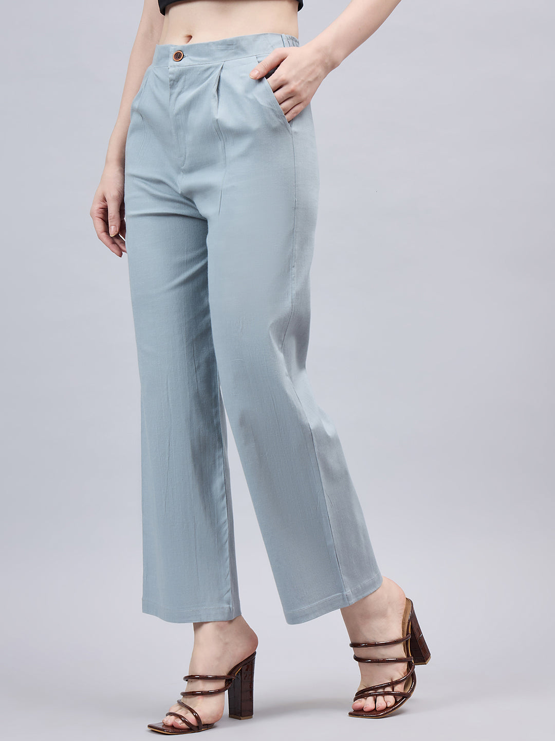 Light Grey Bell Bottom Pants