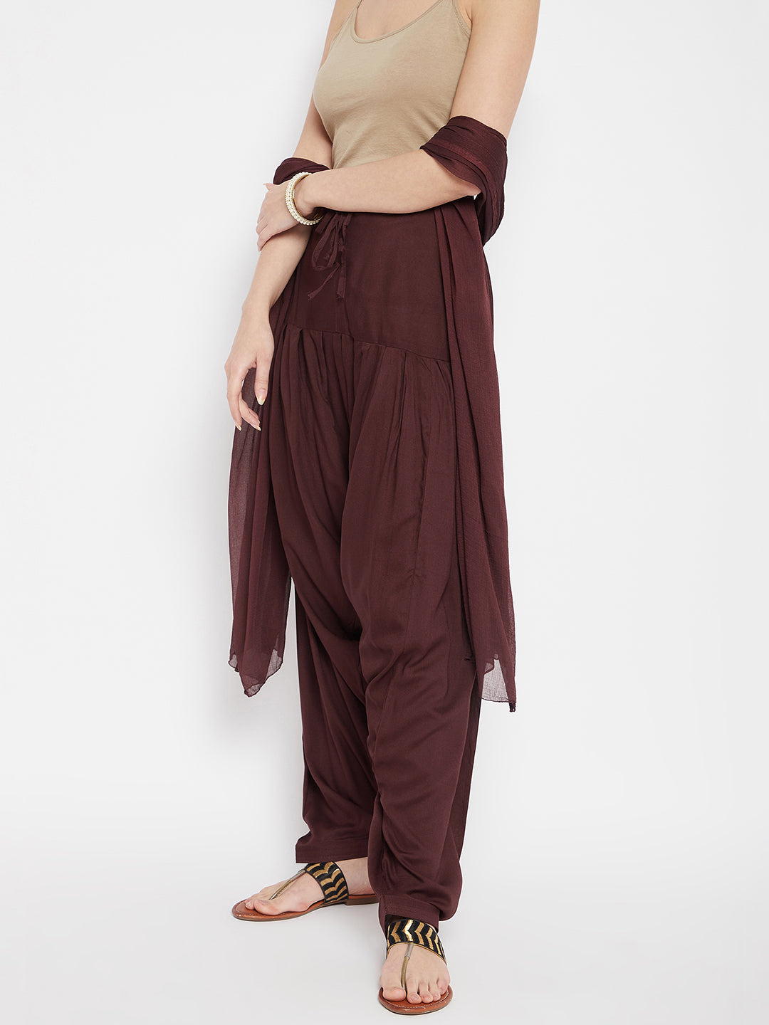 Brown Rayon Plain Patiala(No Duppatta)