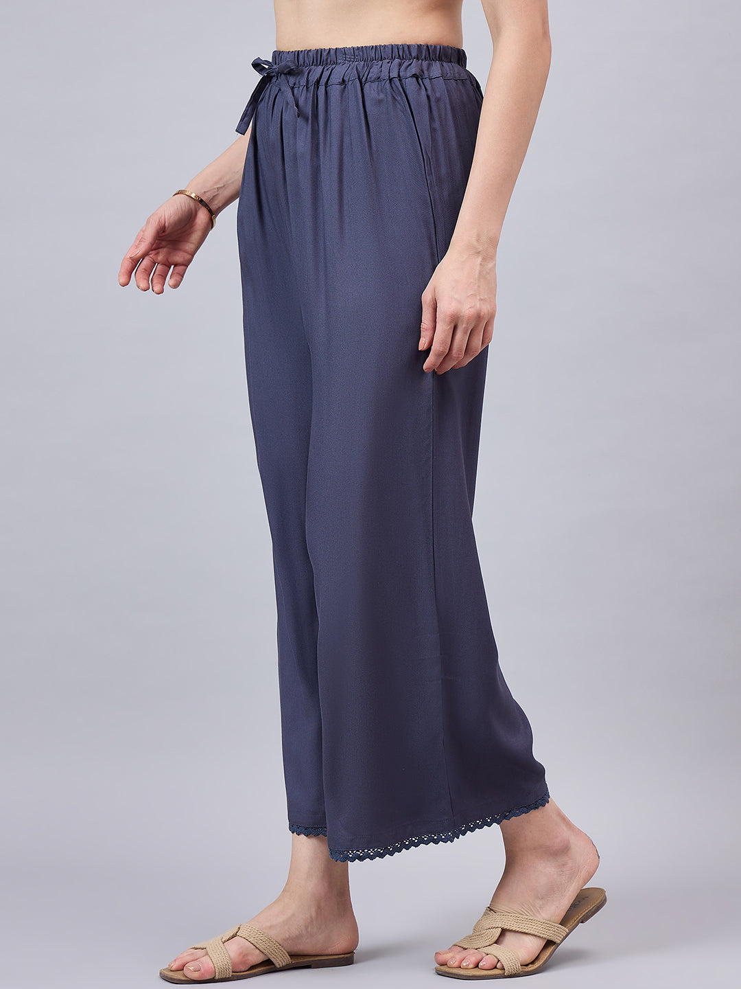 Dark Grey Lace Palazzos