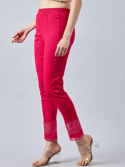 Pink Sequin Lace Pants