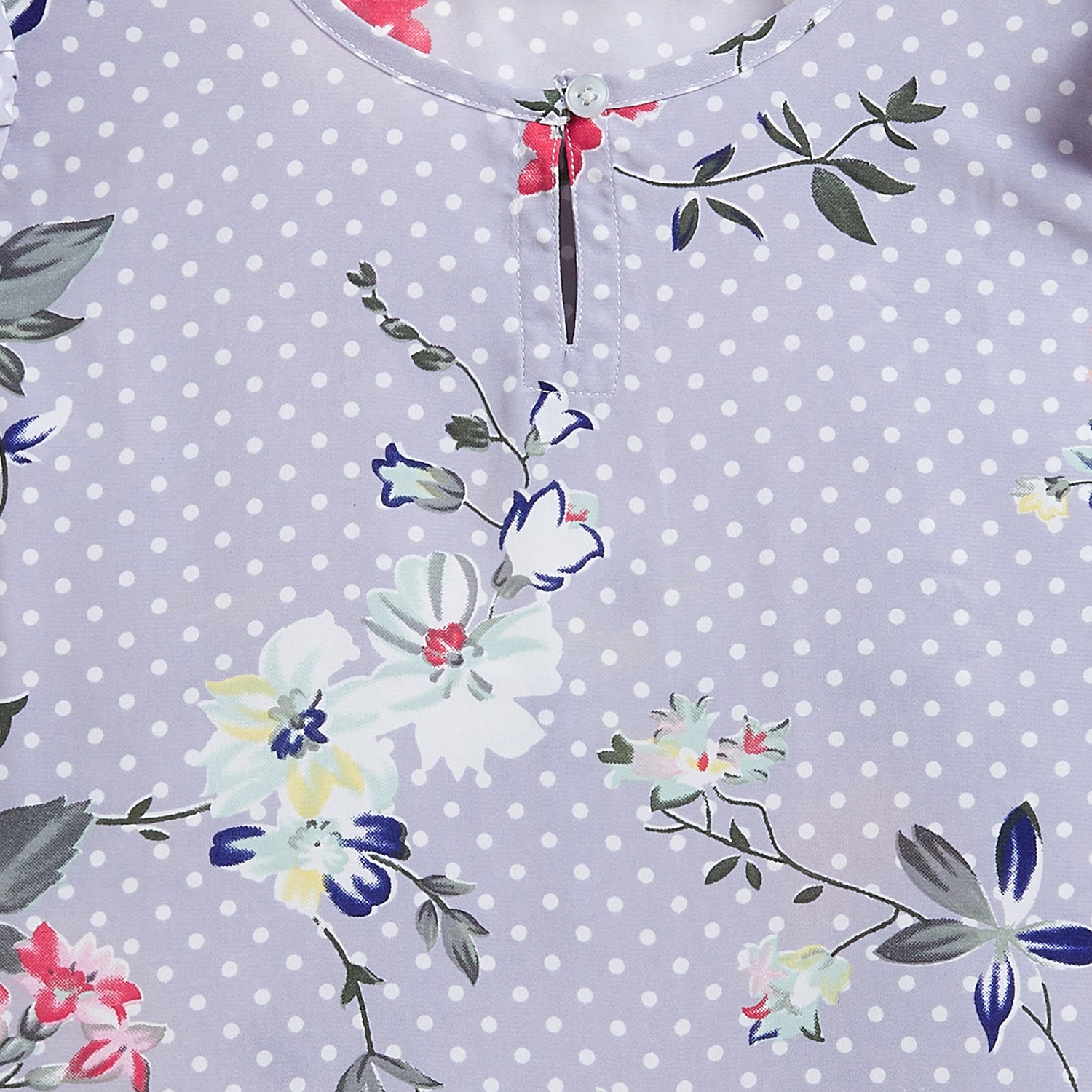 Kids Top Floral Pattern - Light Grey