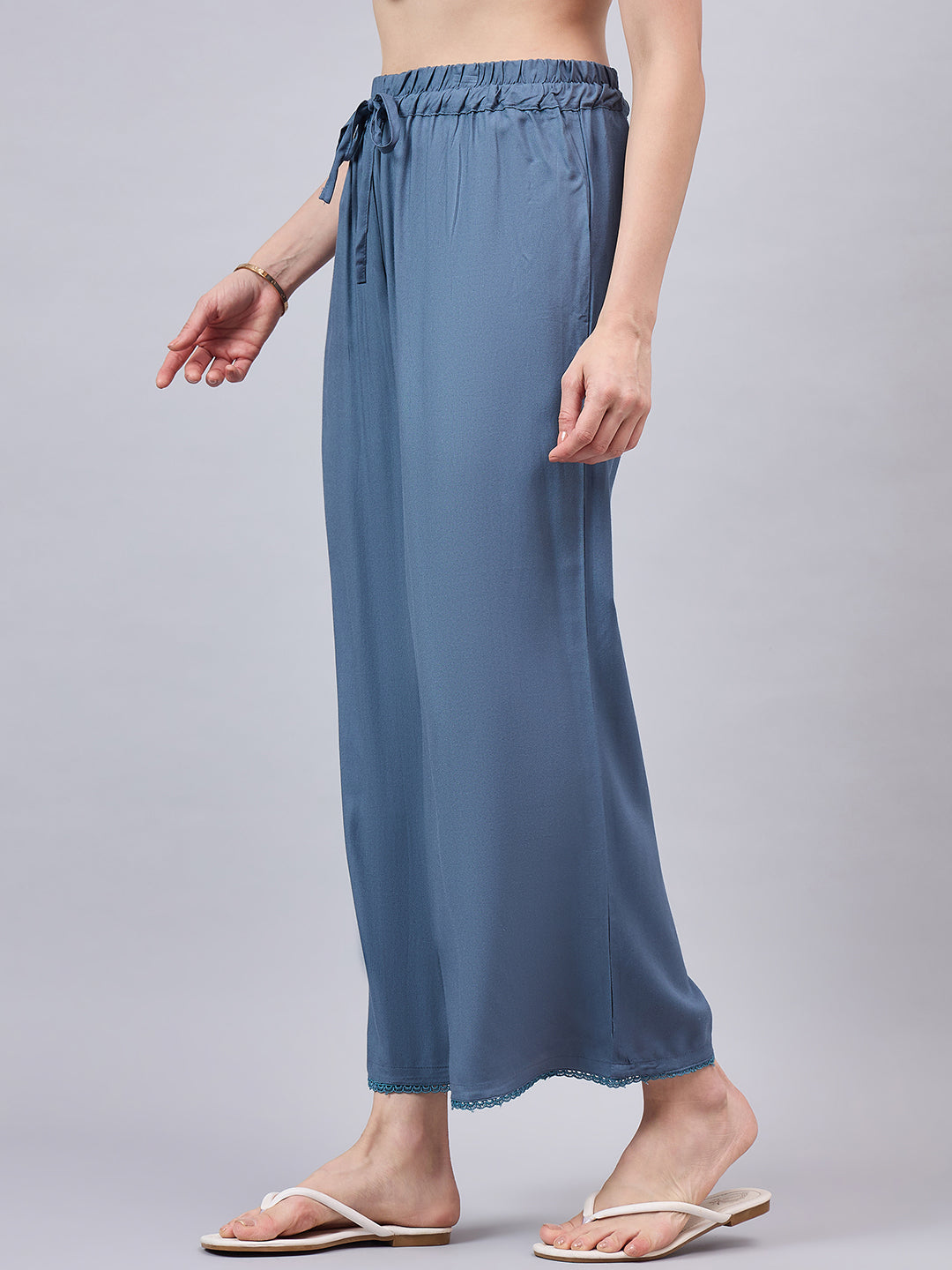 Light Grey Lace Palazzos