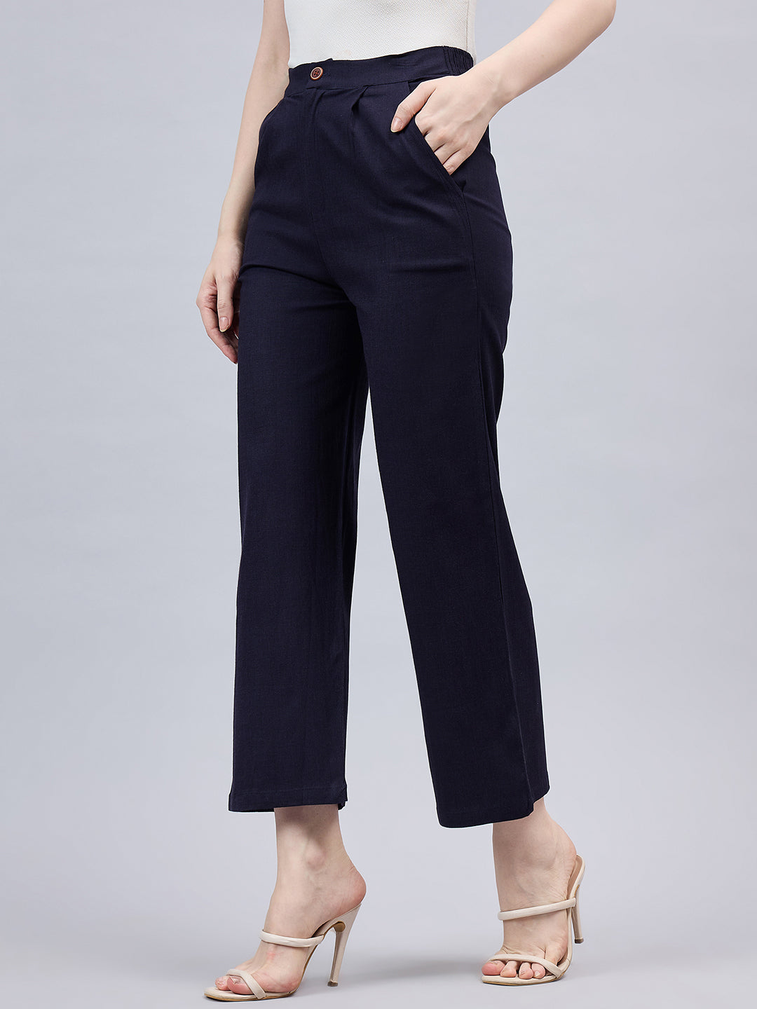 Navy Blue Bell Bottom Pants