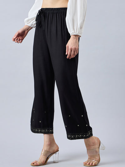 Black Embellished Palazzo