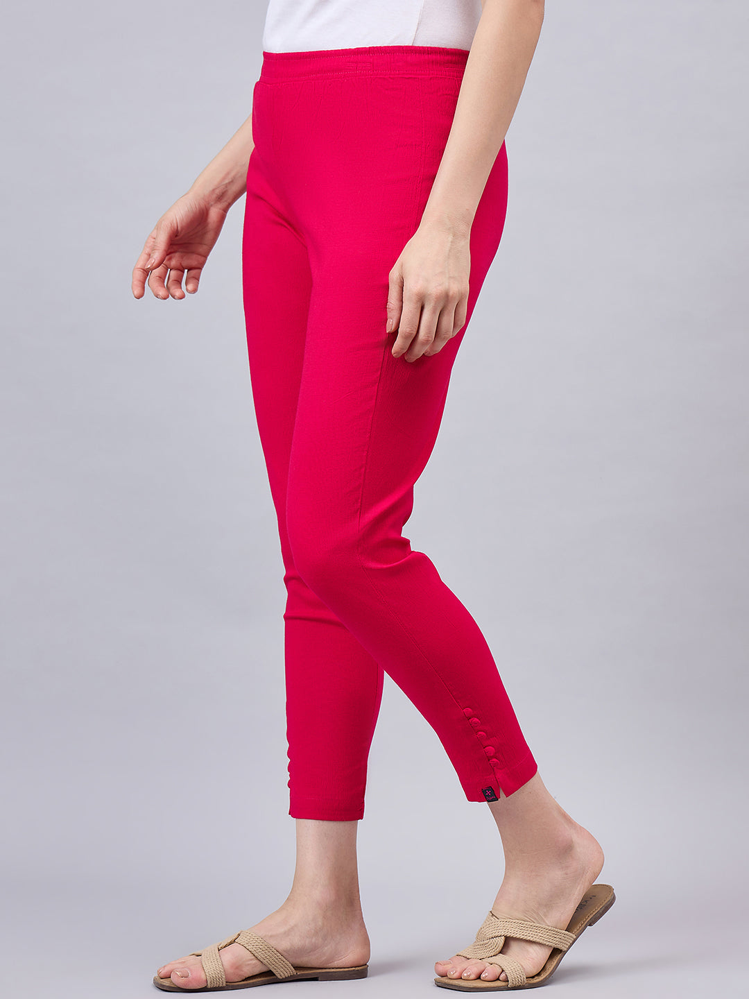 Baby Pink Regular Fit Potli Pants