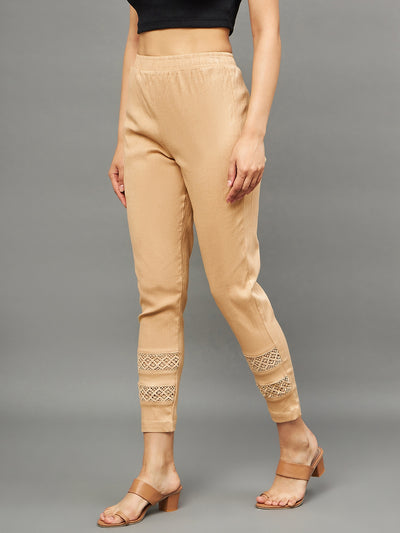 Beige Double Lace Pants XL
