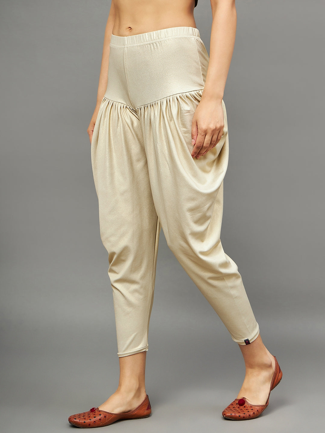 Light Gold Shimmer Dhoti Pants