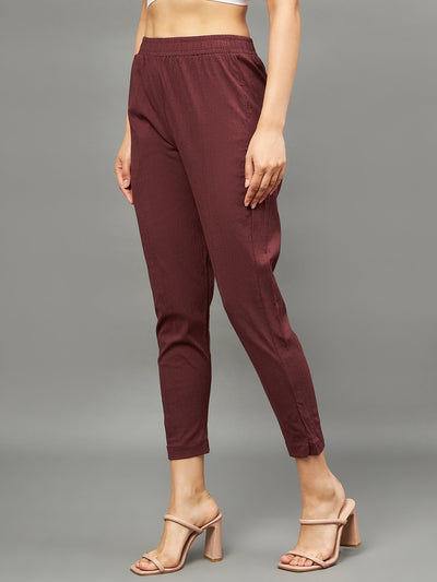 Brown Colour Straight Pant XL
